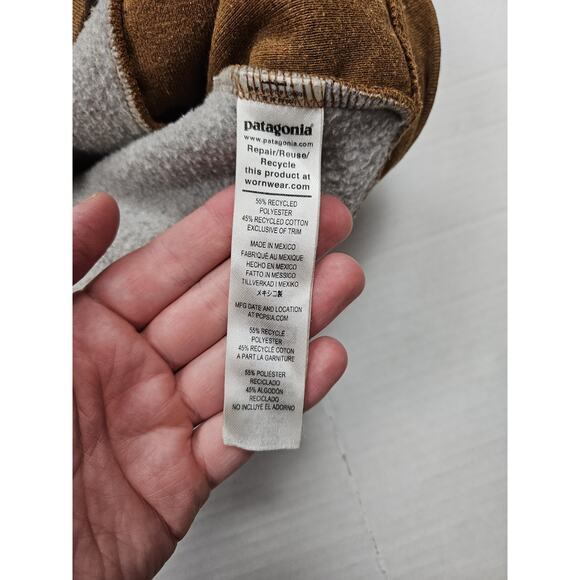 Patagonia Uprisal Hoodie Men's Large Brown Recycled Cotton Polyester - Picture 6 of 8
